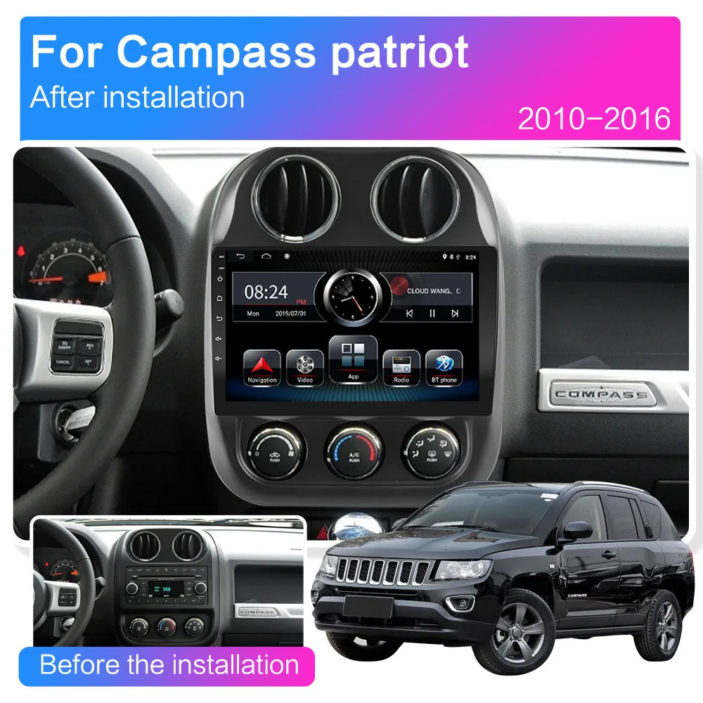 8 ядерный Android 9 0 для Jeep Compass Patriot 2010 2011 2012 2013 2014 2015 2016 автомобильный радиоприемник GPS