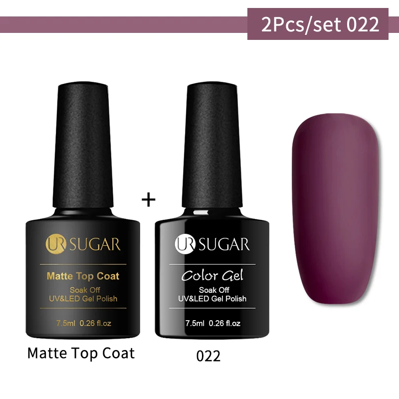 Set 22 Ur Sugar 7,5 мл матовый Гель-лак цветной УФ-гель для ногтей матовое верхнее покрытие замачиваемый УФ светодиодный Гель-лак для ногтей Гель-лак гибридный - Цвет: Set 22