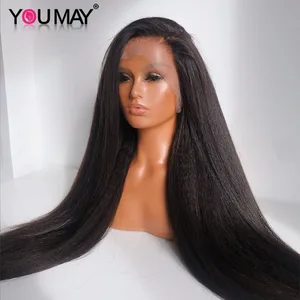 Кудрявые прямые полные кружевные парики Детские волосы предварительно выщипанные прозрачные HD 250 Плотность полные кружевные человеческие волосы парики для женщин вы можете Remy