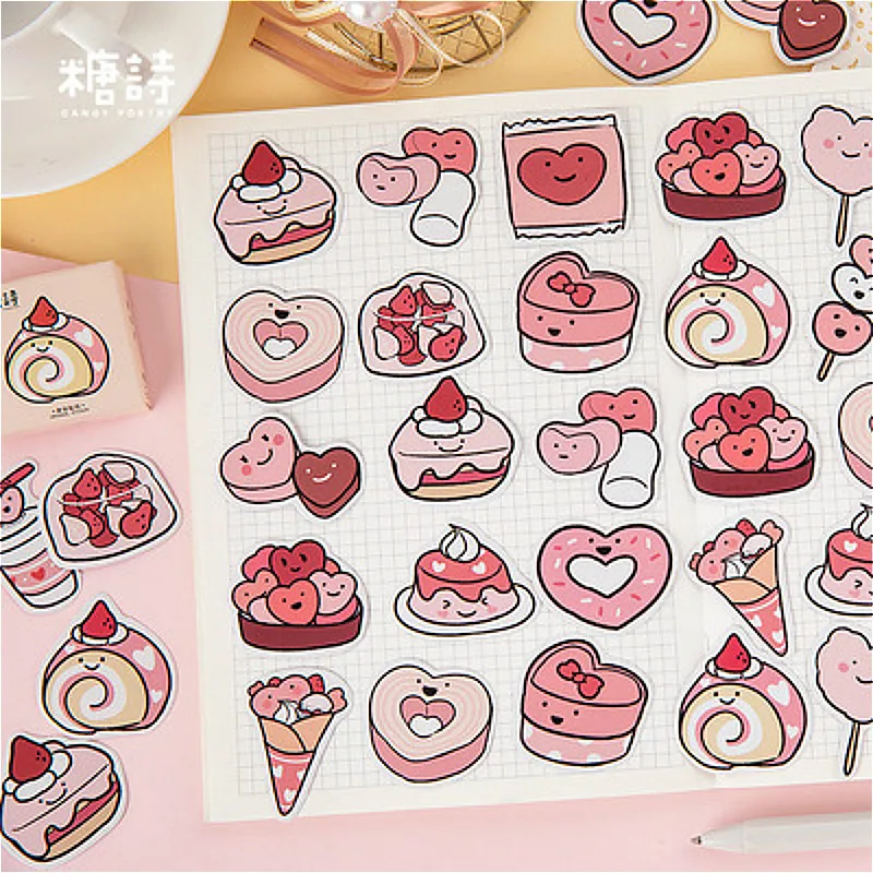 

45PCS Lovely Sweet Food Memo Pad Bookmarks Sticky Notes Practical Posted Planner Stationery School Supplies Paper Stickers