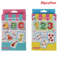 36pcs flash cards learn english word number baby literacy game educational card new