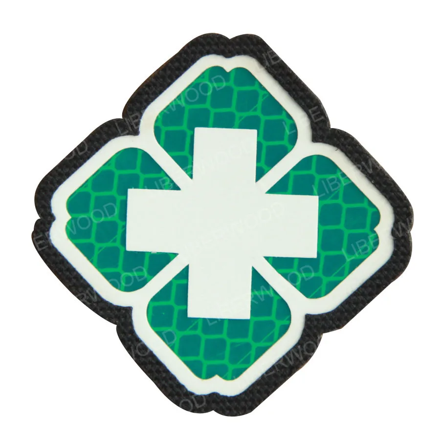 Светоотражающий медицинский EMT Star of Life многоцветный спасательный IR Chapter армейский значок крест тактический боевой аппликация эмблем обруч и петля - Цвет: 3