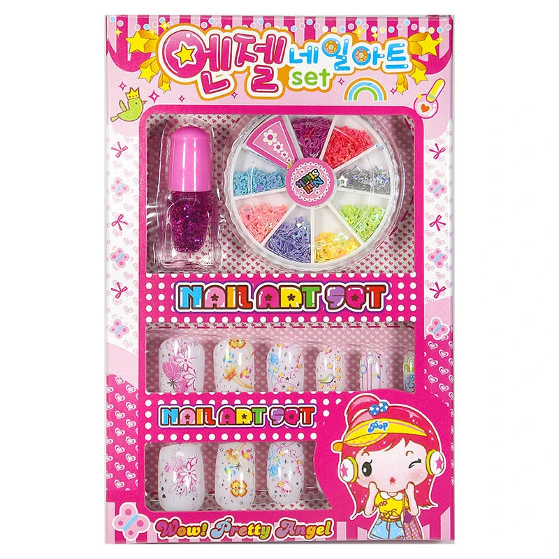 

Hot Kids Girls Playhouse Princess Nail Stickers Makeup Toy False Nails Nail Art Set Fairy Dress Set Girls Gift