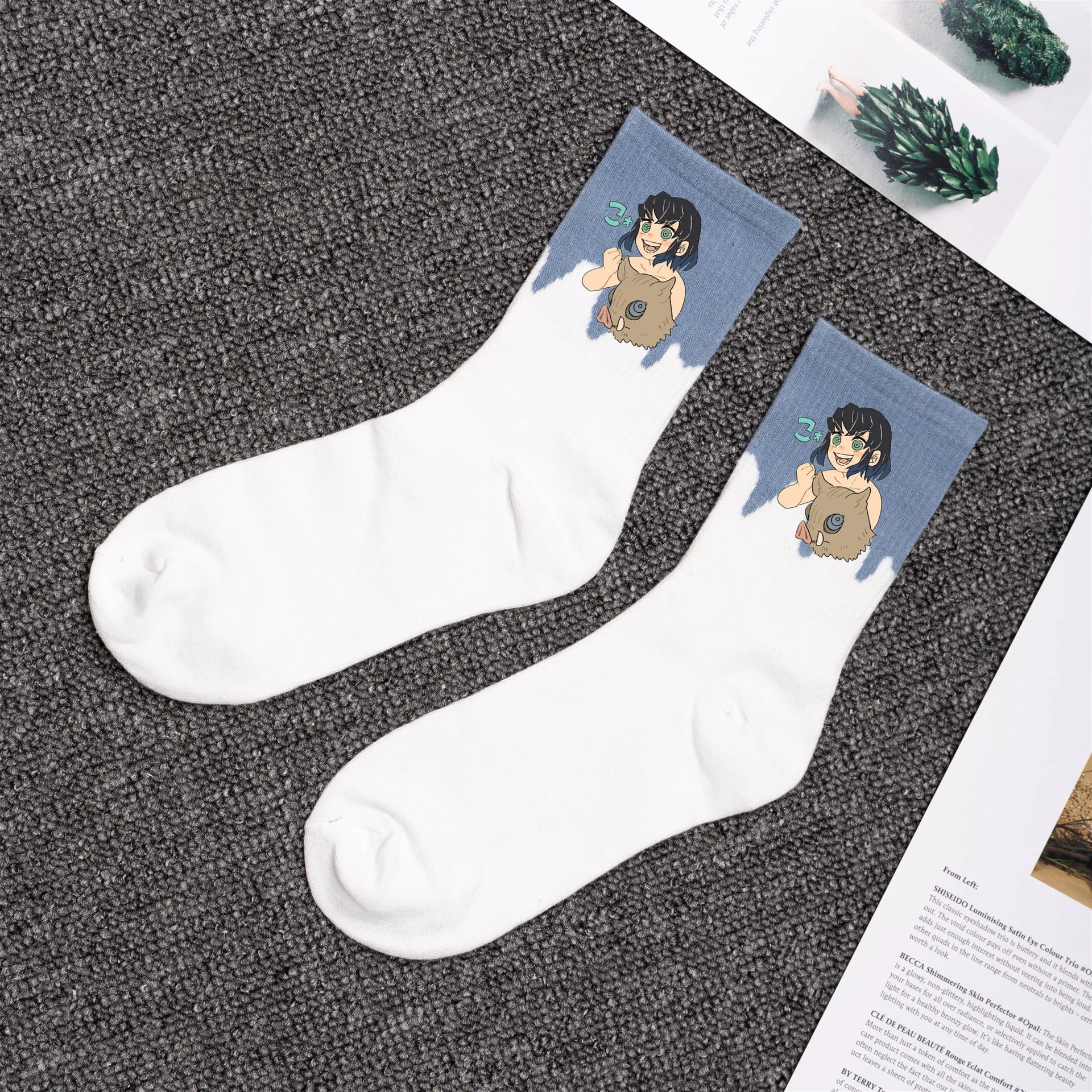 

Demon Slayer Kimetsu No Yaiba Socks Cosplay Prop Cartoons Anime Figure Kamado Tanjirou Kamado Nezuko Cotton Socks Keep Warm Gift