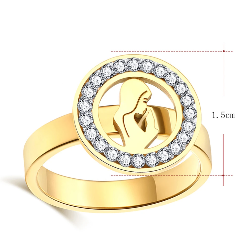 Какана Высокое качество Мода Кристалл молящаяся девушка классические кольца из