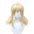 Парик для косплея HAIRJOY из синтетических волос средней длины, блонд, синий, косички с челкой