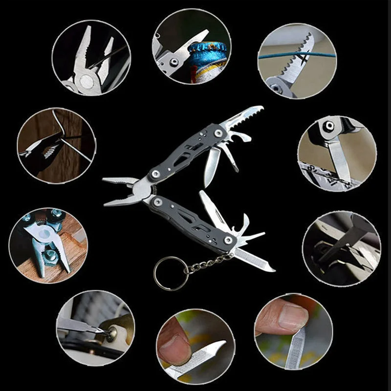 

Mini Multitool Pocket Pliers Folding Knife Stainless Steel Camping Supplies Survival EDC Outdoor Tactical