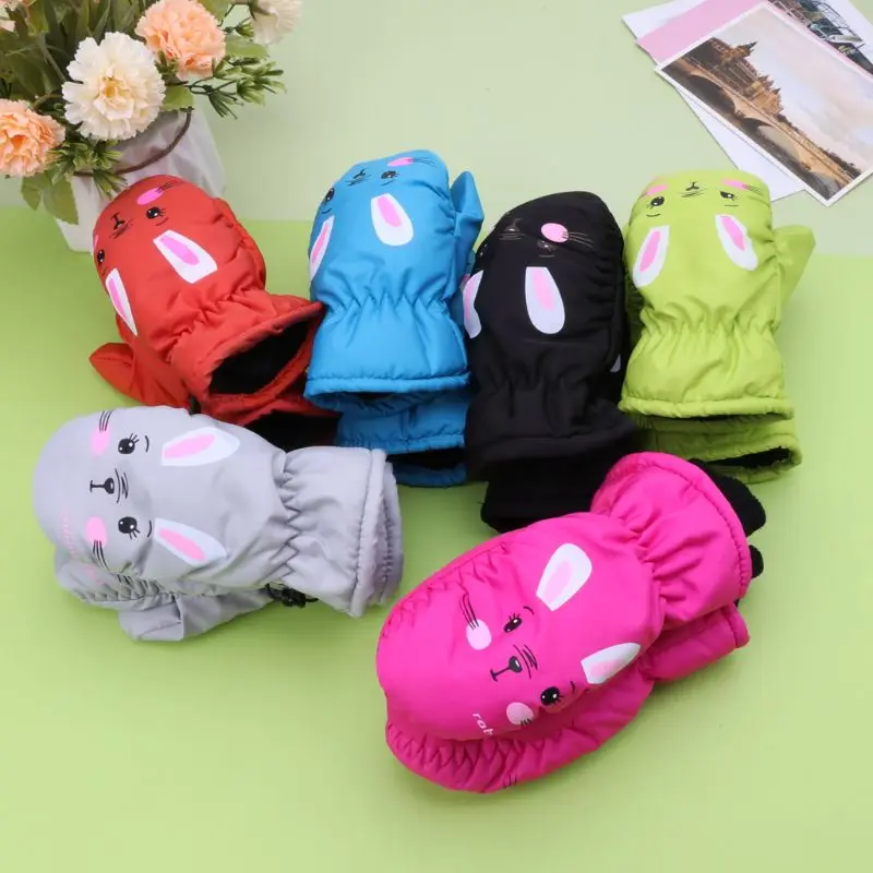 Детские зимние теплые перчатки ветрозащитные для детей мальчиков и девочек