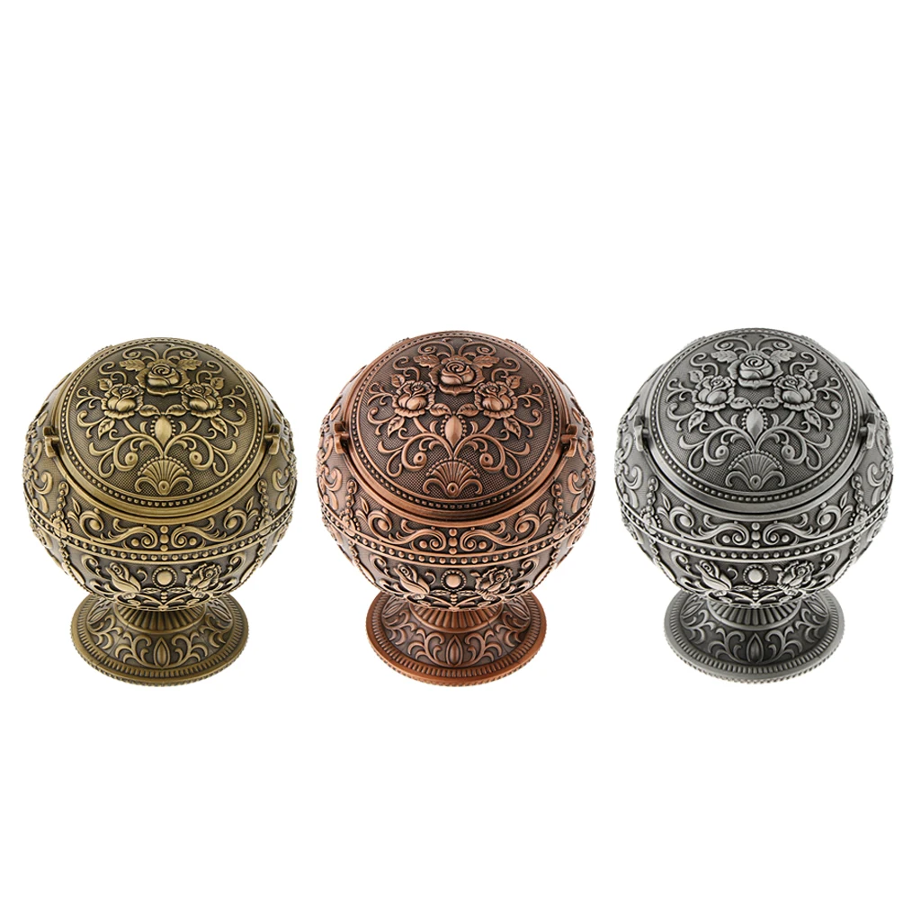 

Windproof Ashtray With Lids Zinc Alloy Portable Jewelry Coin Bank