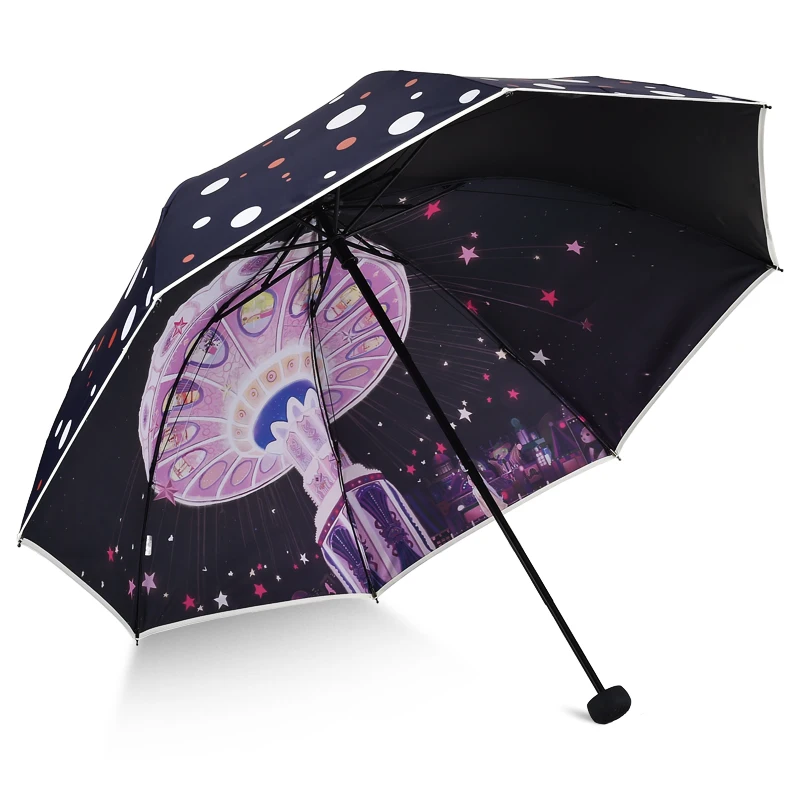 

Outdoor Women Umbrella Folding Cute Girl Fashion Sun Uv Protection Umbrella Wind Resistant Sonnenschirm Ladies Parasol EA60YS