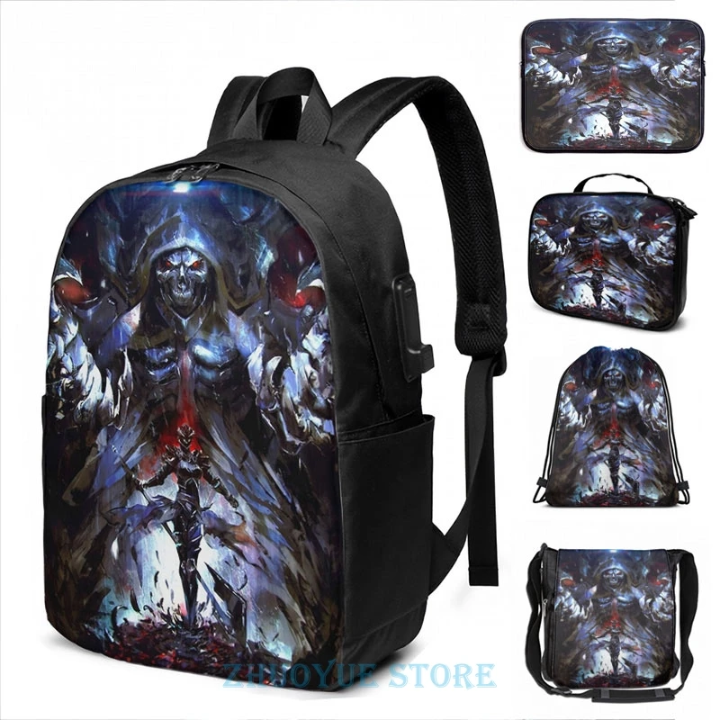 Забавный школьный рюкзак OVERLORD DEATHKNIGHT для мужчин и женщин дорожная сумка ноутбука