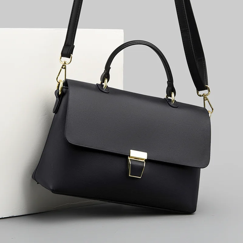 

Ladies faux leather messenger bag solid color one-shoulder messenger bag travel small bag