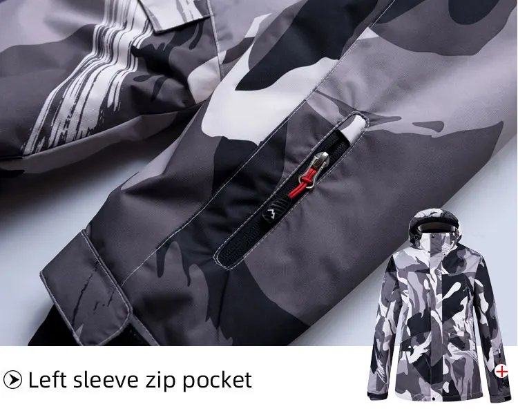 Новые лыжи мужские костюмы супер теплый водонепроницаемый ветроустойчивый