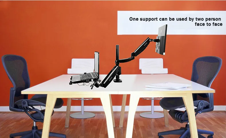 

Loctek D5F2 Dual Use Notebook/ Laptop Mount Arm + Monitor Holder With USB Fan Lapdesk for 15.6 inch Laptop and 10"-27" Monitor