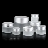 1pcs frosted glass refillable ointment bottle empty cosmetic jar eye shadow face cream container51015203050100g wholesale