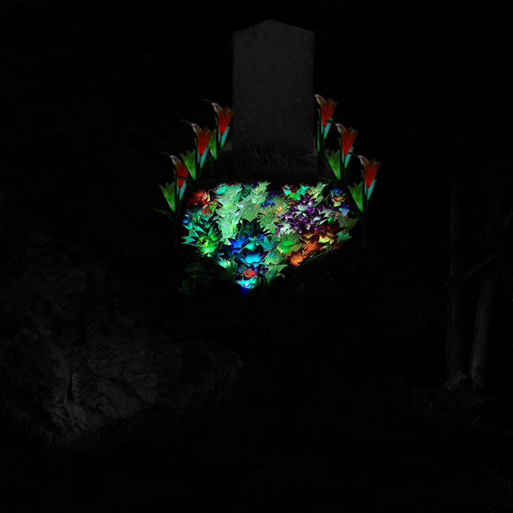 

Outdoor Waterproof LED Solar Light Color Lily Flower Garden Stake Light Lawn Pathway Wedding Christmas Decoration Flower Lamp