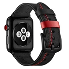 Ремешок кожаный для Apple watch 6 5 4 3 SE, классический браслет для iwatch 7 41 мм 45 мм 44 мм 42 мм 38 мм