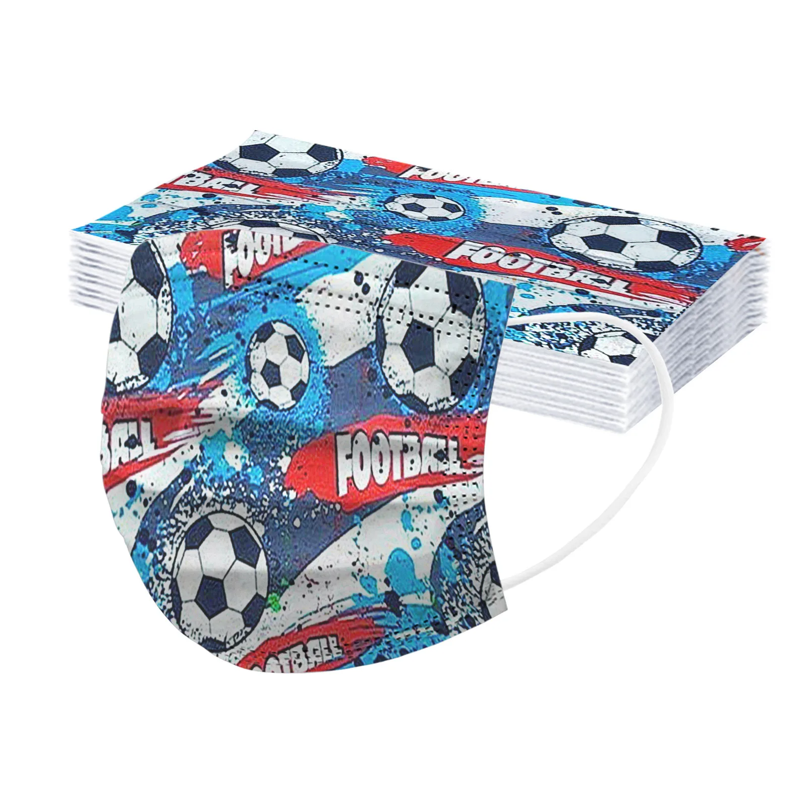 50 шт. детское платье одноразовая маска для лица с рисунком футбола детей маски 3