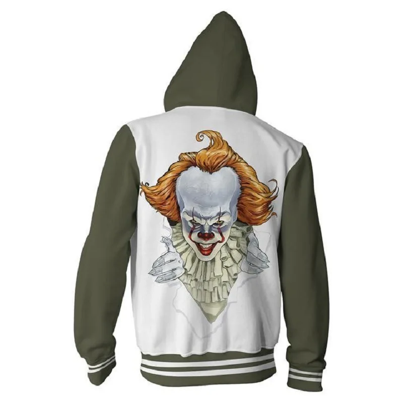 Movie Stephen King IT The Clown Pennywise Косплей-костюмы с капюшоном для мужчин и женщин