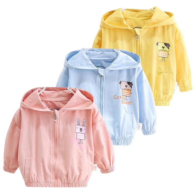 

Children Cartoon Cardigan Jacket Infant Cute Lovely Animal Print Hooded Outerwear Baby Girls Casual Clothing Boys Solid Coat