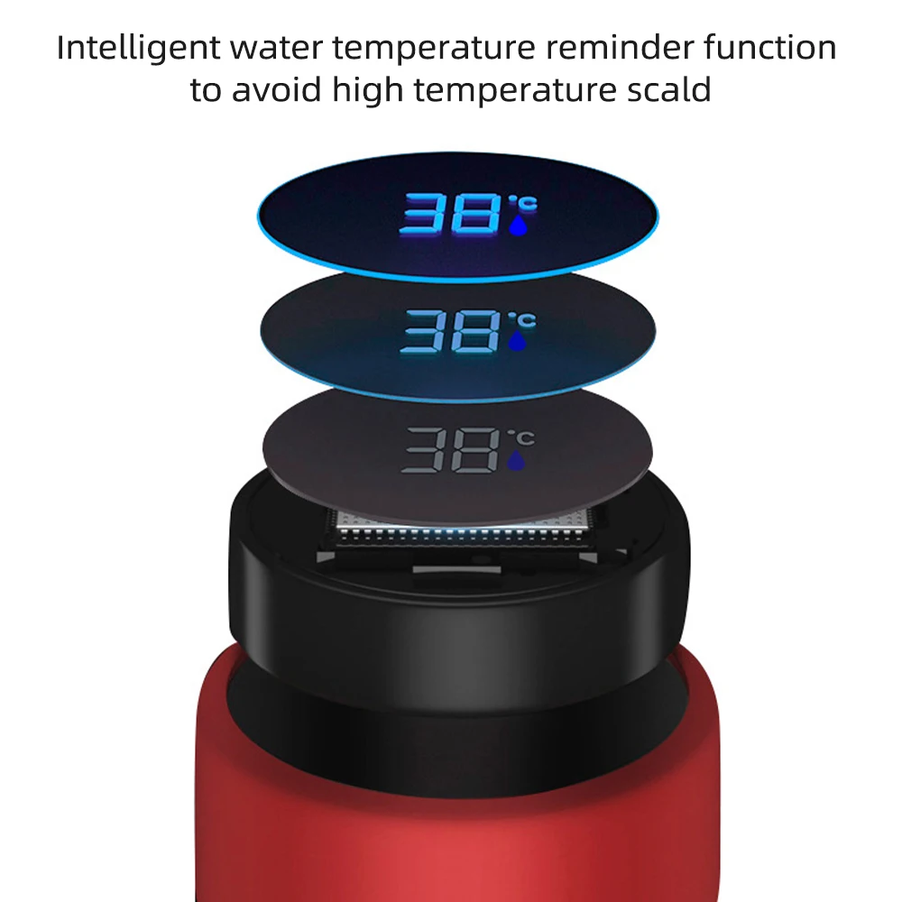 

500ml with temperature display Thermos bottle For Opel insignia corsa astra h zafira b g j Mokka car Thermos stainless Cups