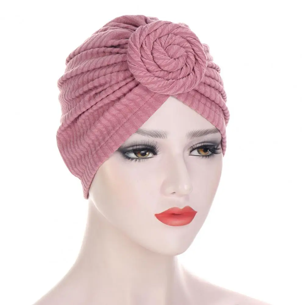 

Useful Head Wrap Warp Knitting Four Seasons Skin-friendly Fashionable Multi-functional Protective Stripe Knotted Hat for Hair