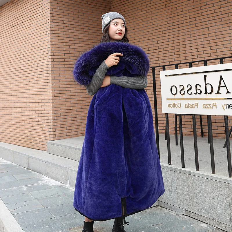 

Padded Puffer Jacket Plus Size Winter 2020 New Hot Style Cotton Zipper Mid-length Lamb Wool Women Europe and America Clothing