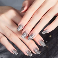 grey gradient nail glitter powder nail art red white orange starry diamond design nail sticker water transfer 3d manicure ltmyls