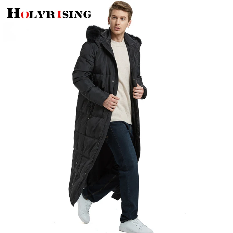 Holyrising новое длинное пальто мужская пуховая куртка 90% белое пуховое размера плюс