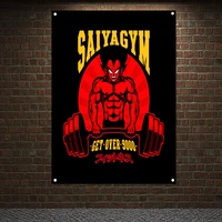 gym wallpaper man muscular body poster flag hanging painting for room bedroom decor workout inspirational banners wall stickers