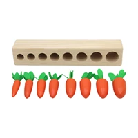 2021 new wooden sorting toy carrot harvest shape size sorting game preschool learning montessori toys for toddlers infant gift