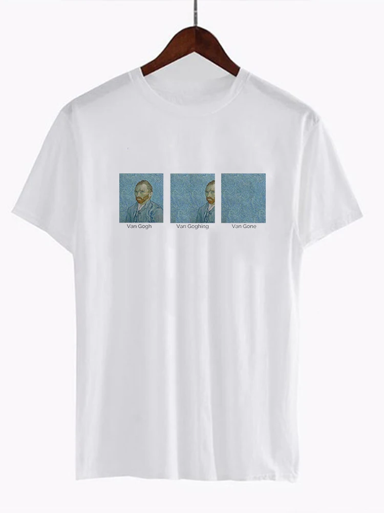 Забавная хипстерская Футболка с принтом Ван Гога шима|Футболки| |