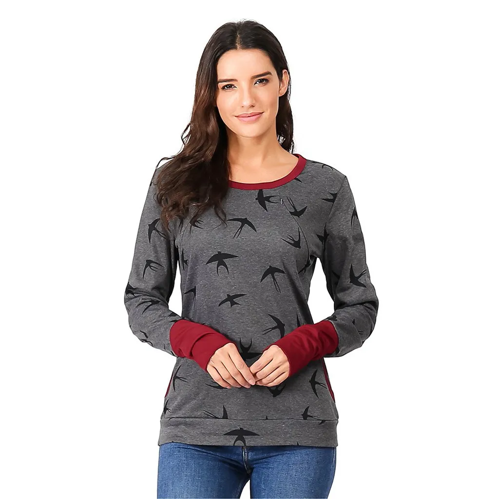Womens Autumn Maternity Sweatshirt Breastfeeding Clothes Hooded Pregnant Hoodies Women Nursing Tops Pregnancy Sweatshirt