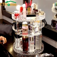 cthome 360 degree rotation transparent cosmetics storage box acrylic fashion spin detachable lipstick big make up organizer