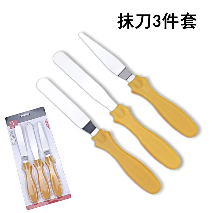 

Three sets of cream spatula cake demoulding of baking tools knife 3 sets of stainless steel spatula set