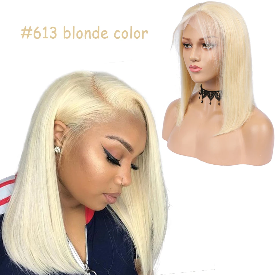 Прямые короткие парики с Бобом яркие медовые светлые волосы 13x4 Кружевные