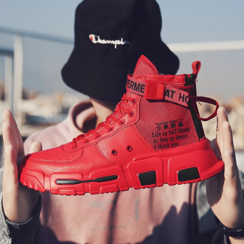 Для Мужчин's Повседневное Скейтбординг обувь высокие кроссовки дышащая