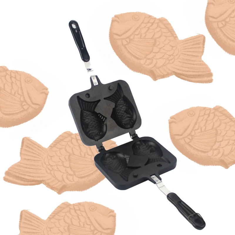 

Non-stick Taiyaki Fish Shaped Waffle Pan Maker Buscuit Home Kitchen DIY Dessert Cooking Pan Plate Best Product