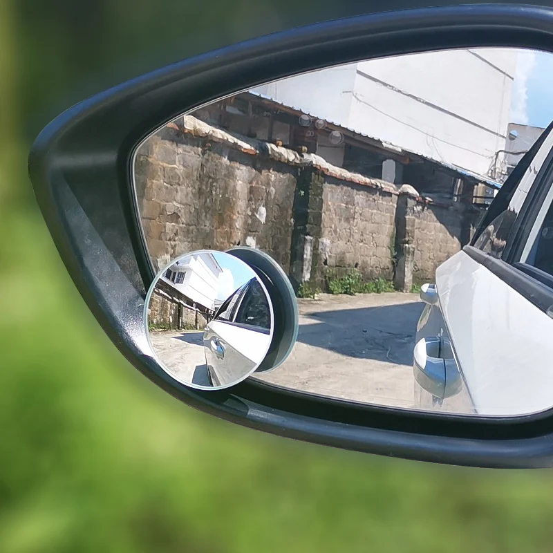 

2pcs car frameless round mirror 360 degree reversing blind spot mirror wide-angle rear view rotating glass round mirror