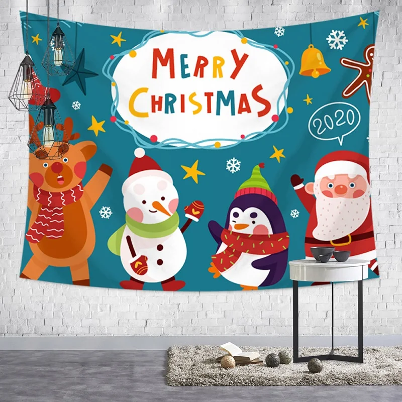

Tapestry Wall Art Hanging Ornament New Year Living Room Background Blanket Wall Decorative Christmas Tapestry Aesthetic