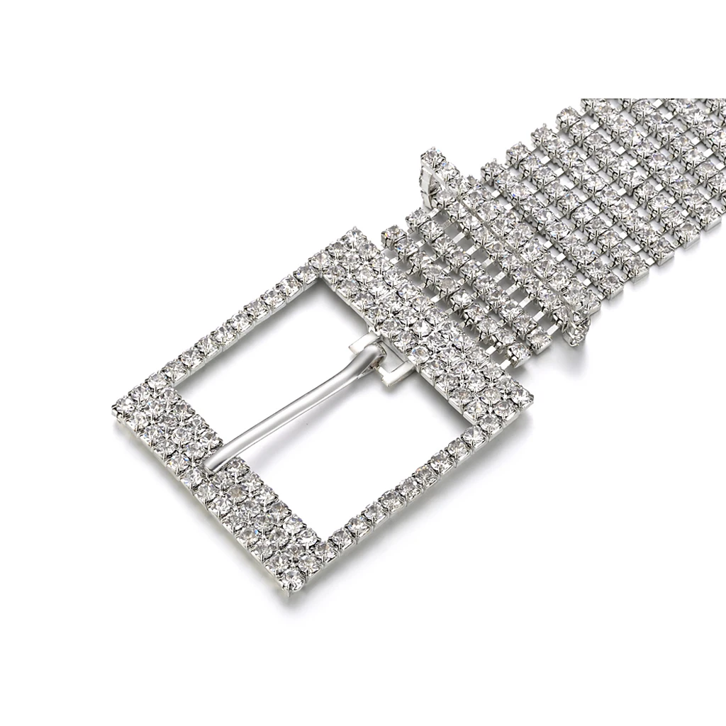 

Bling Crystal Rhinestone Chain Waist Buckle Belt Fashion Dress Accessories