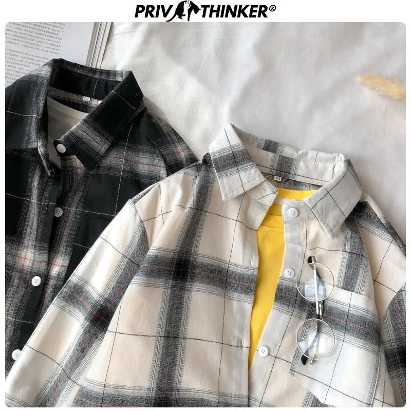 Privathinker Женская модная весенняя клетчатая 2020 рубашка Корейская уличная Свободная