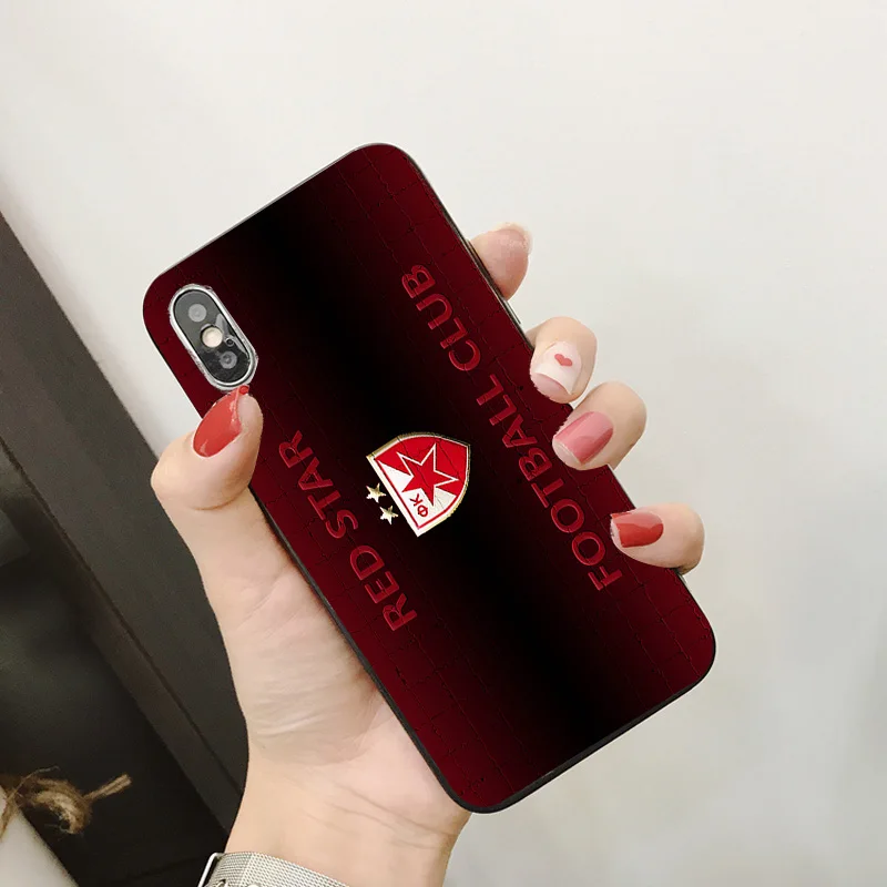 Чехол для телефона FC Crvena Zvezda iPhone XR 11 Pro XS Max X 5 5S силиконовый чехол черный DIY iphone 7 8 6 S