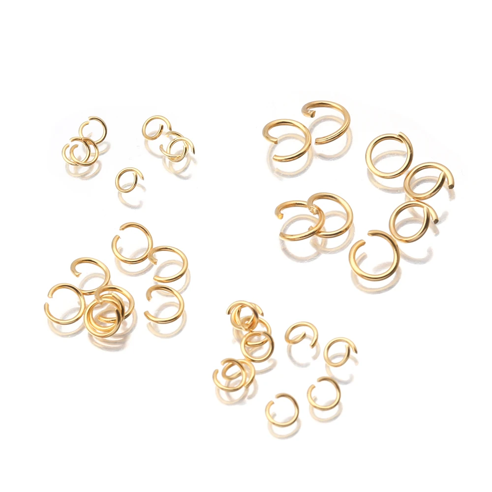 

100Pcs/Lot Stainless Steel 3/4/5/6mm Gold Plated Open Jump Rings Split Loops Connectors Supplies For Diy Necklace Jewelry Making