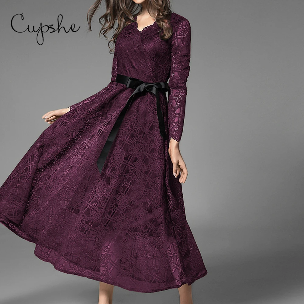 CUPSHE женское винтажное Кружевное платье макси 2019 вечернее Клубное однотонное с