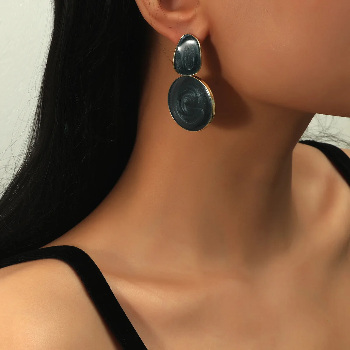 

New Luxury Round Earrings Fashion Korean Dangle Drop Earrings For Women Long Gold Statement Earrings Girl Gift Fashion Jewelry