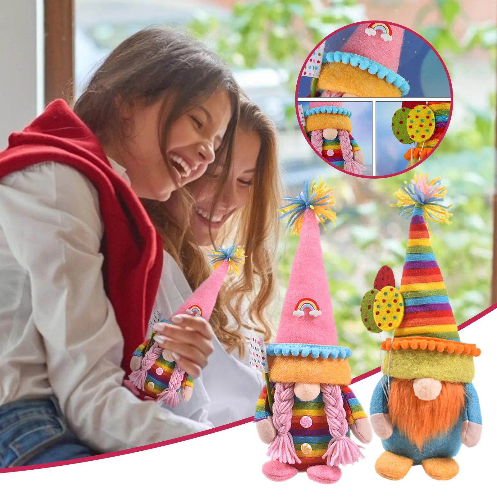 

Rainbow Gnome Standing Style Rudolph Colorful Home Ornaments Kitchen Decor decoracin de habitacin