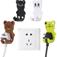 cute cartoon bear hook abs material double hook high quality green black white brown universal home and car storage accessories