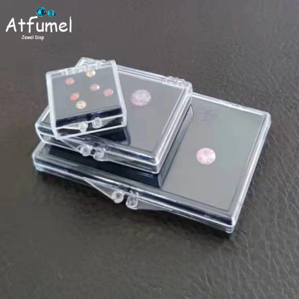 Classic Clear Gem Jewelry Display Storage Box Diamond Organizer Gemstone Teaching Specimen Packaging | Украшения и аксессуары