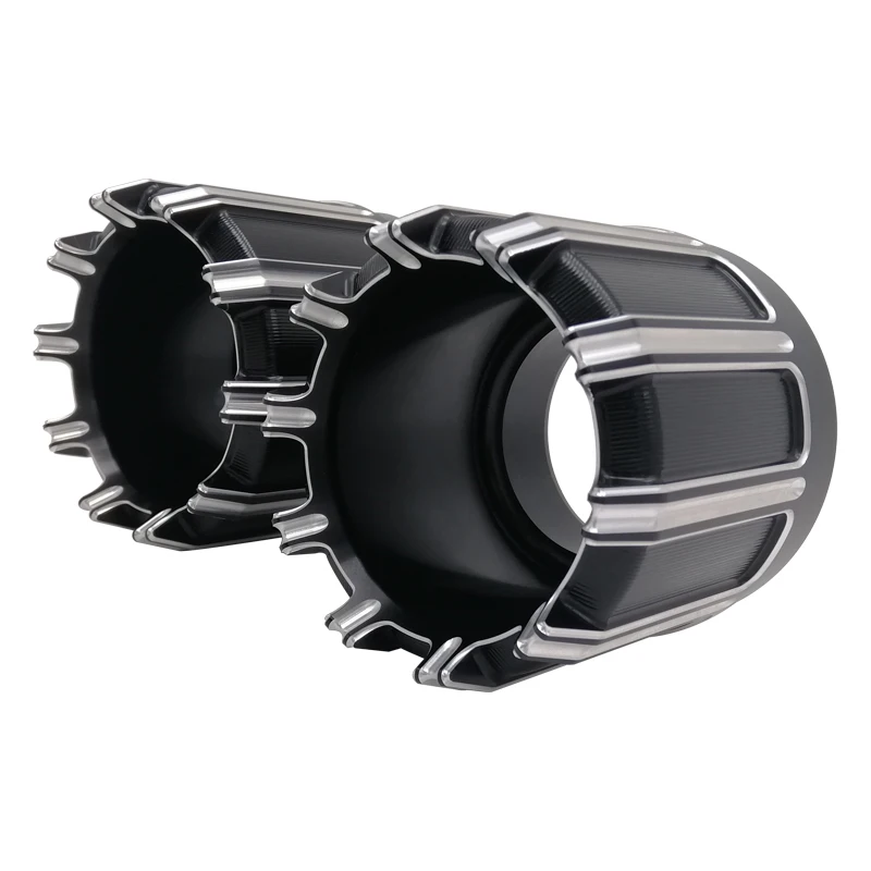 2Pcs/Set 10-GAUGE 4.5" EXHAUST TIPS FOR VH Muffler Tip Pipes Covers for VANCE & HINES Black